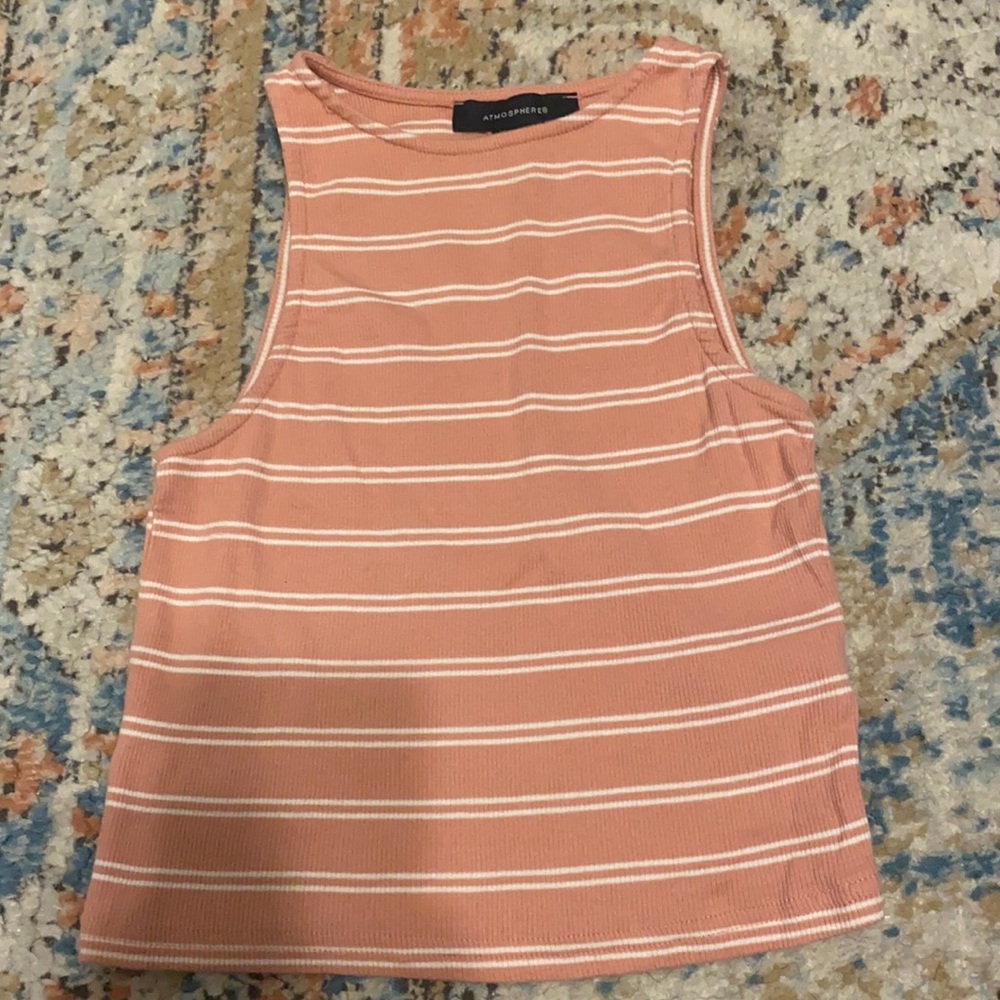 Pink and White Striped Halter Top